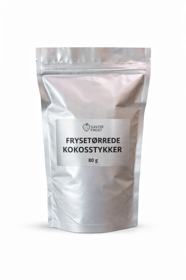 Frysetørrede kokosstykker – 80 g