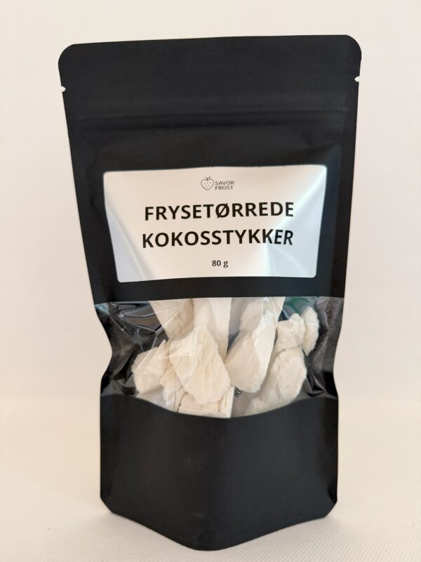 Frysetørrede kokosstykker – 80 g